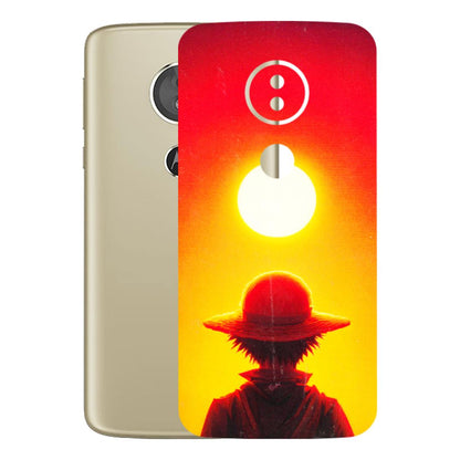 Motorola Phone Skins (All Models) - Cool Sunset With Monkey D.Luffy Anime - 3D Embossed Finish (L-329) Motorola Moto E5
