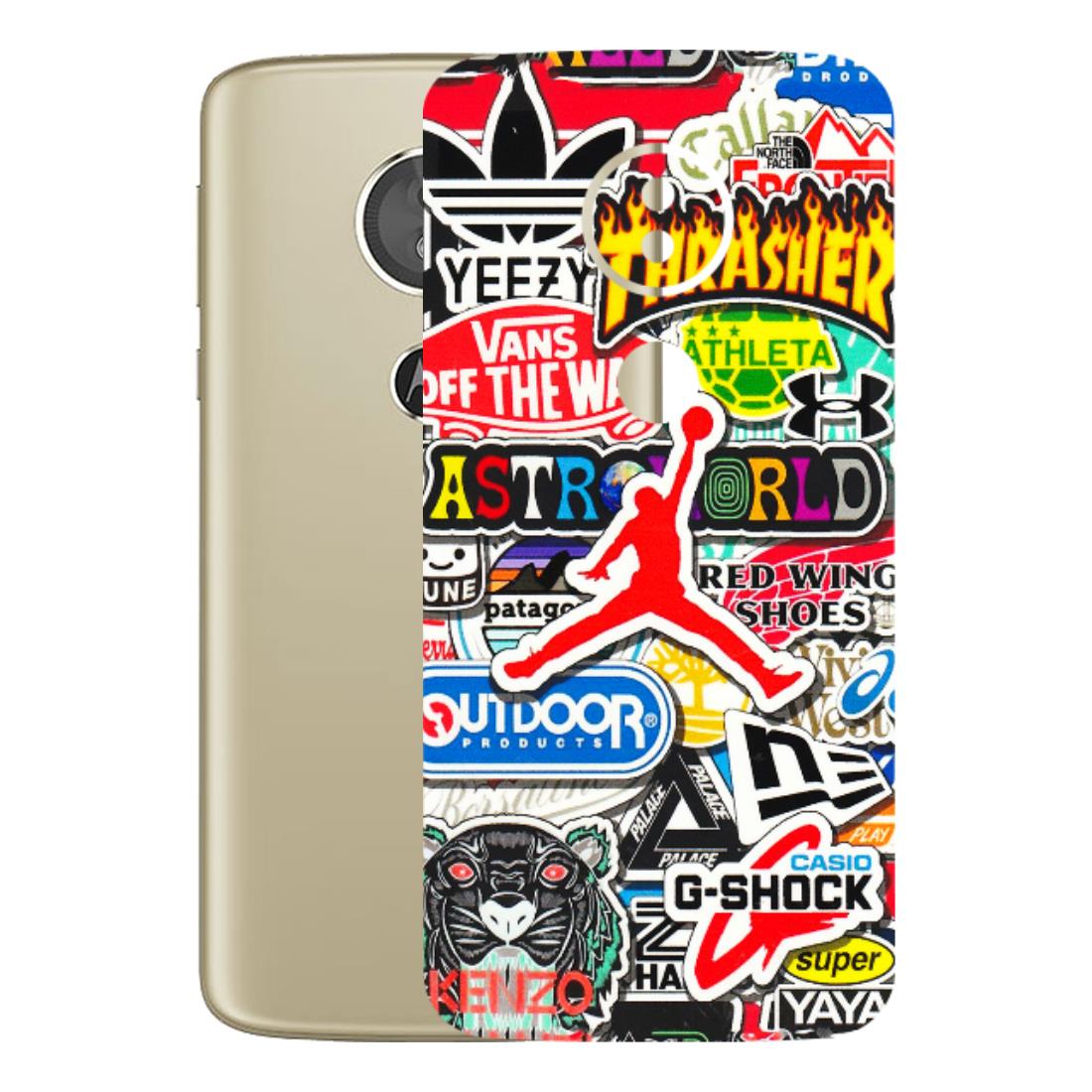 Motorola Phone Skins (All Models) - Multi Brands Sticker Graffiti - 3D Embossed Finish (L-37) Motorola Moto E5