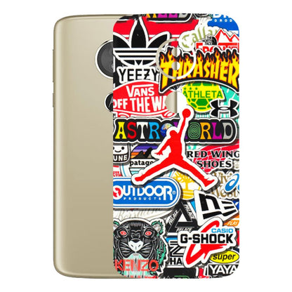 Motorola Phone Skins (All Models) - Multi Brands Sticker Graffiti - 3D Embossed Finish (L-37) Motorola Moto E5