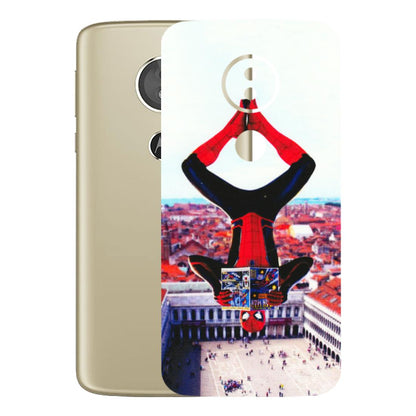 Motorola Phone Skins (All Models) - Spiderman Hanging - 3D Embossed Finish (L-53) Motorola Moto E5