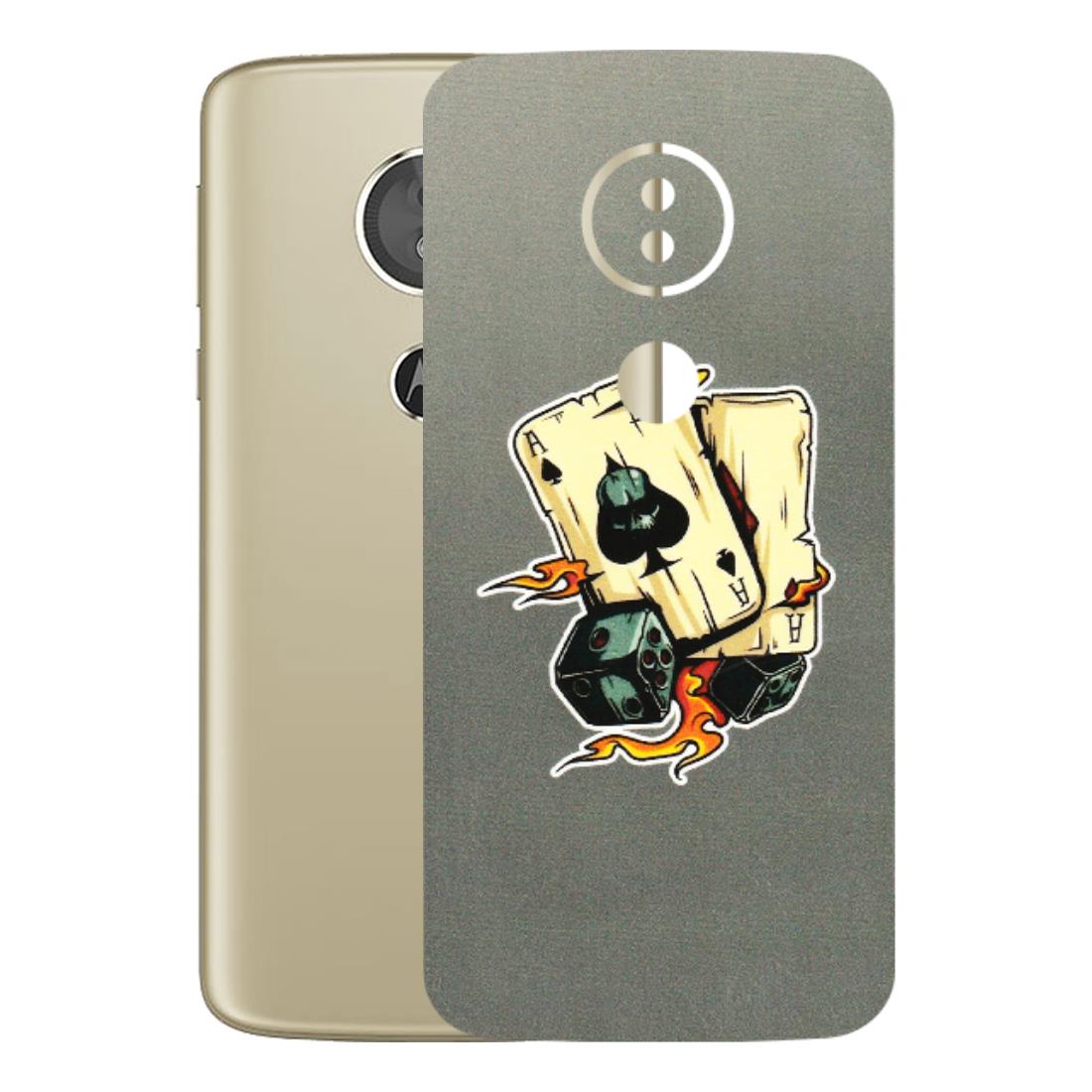 Motorola Phone Skins (All Models) - Grey Cards Of Ace - 3D Embossed Finish (L-77) Motorola Moto E5