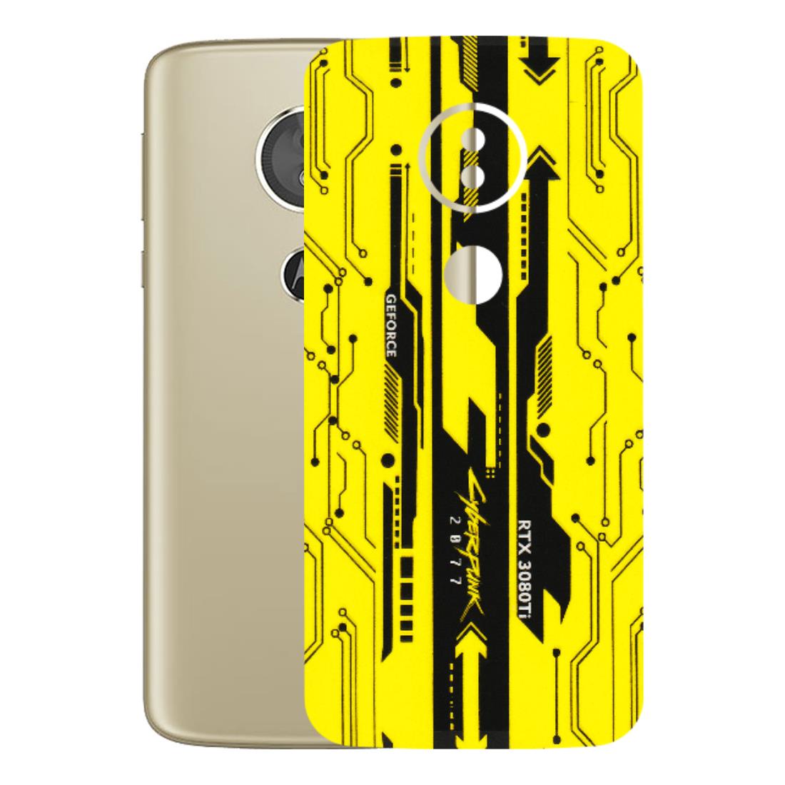 Motorola Phone Skins (All Models) - Yellow Cyberpunk - 3D Embossed Finish (L-93) Motorola Moto E5
