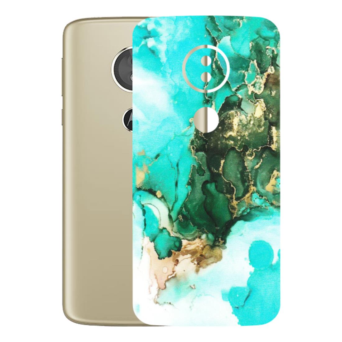Motorola Phone Skins (All Models) - The Blue Gold Marble - Matte Finish (M-124) Motorola Moto E5