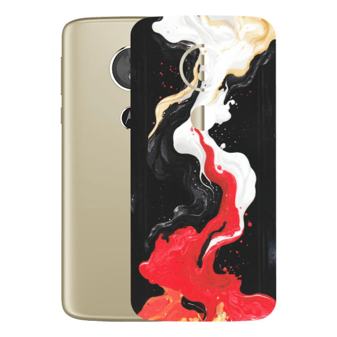 Motorola Phone Skins (All Models) - Black Red White Paint Splash Fusion - Matte Finish (M-56) Motorola Moto E5