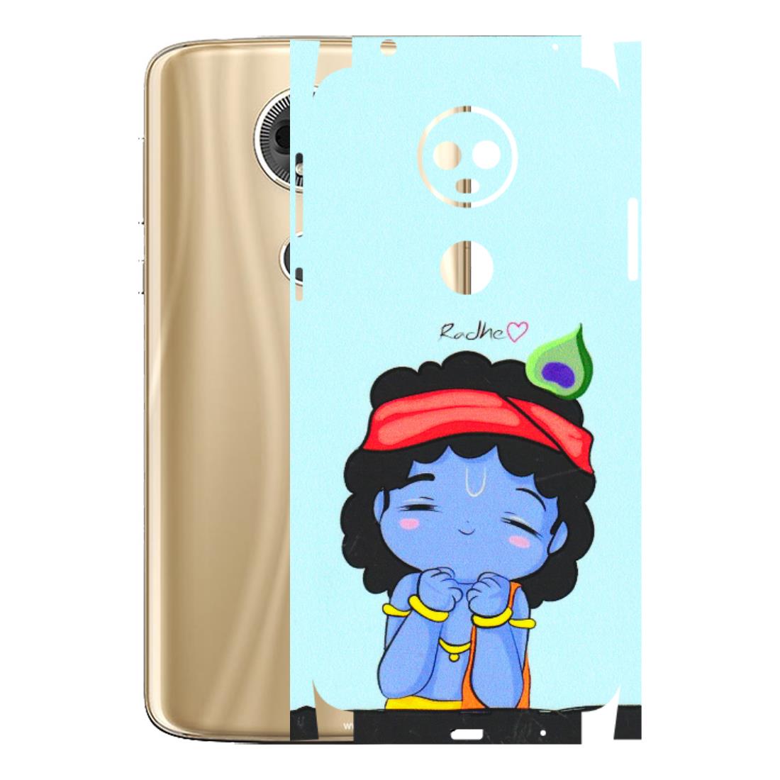 Motorola Phone Skins (All Models) - Radhe Radhe Cute Toon - 3D Embossed Finish (L-05) Motorola Moto E5 Plus