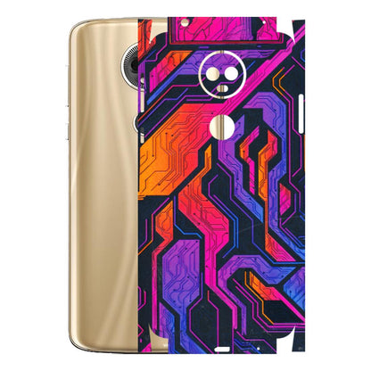 Motorola Phone Skins (All Models) - Tech Circuits Futuristic - 3D Embossed Finish (L-07) Motorola Moto E5 Plus