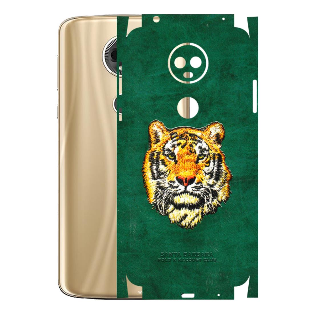 Motorola Phone Skins (All Models) - Leather Feel Tiger - 3D Embossed Finish (L-111) Motorola Moto E5 Plus