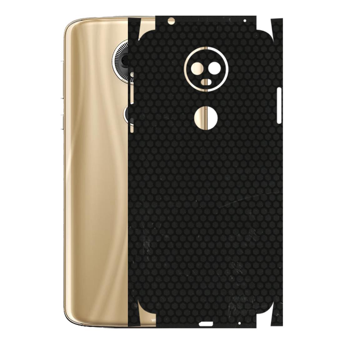 Motorola Phone Skins (All Models) - Black honeycomb - 3D Embossed Finish (L-114) Motorola Moto E5 Plus
