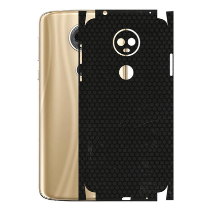 Motorola Phone Skins (All Models) - Black honeycomb - 3D Embossed Finish (L-114) Motorola Moto E5 Plus