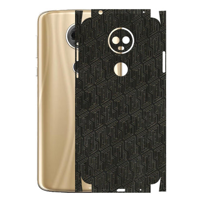 Motorola Phone Skins (All Models) - Black Abstract Pattern - 3D Embossed Finish (L-117) Motorola Moto E5 Plus