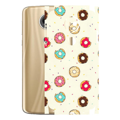 Motorola Phone Skins (All Models) - Mini Donuts Doodle Art - 3D Embossed Finish (L-122) Motorola Moto E5 Plus
