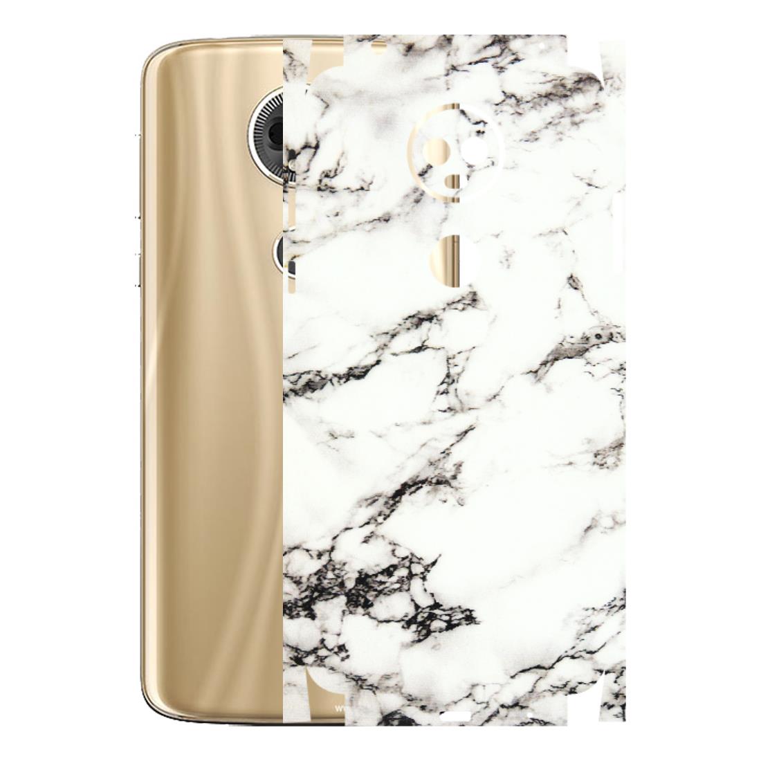 Motorola Phone Skins (All Models) - Black and White Marble Texture - 3D Embossed Finish (L-124) Motorola Moto E5 Plus