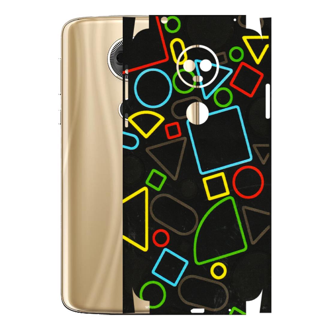 Motorola Phone Skins (All Models) - Black Shapes - 3D Embossed Finish (L-131) Motorola Moto E5 Plus