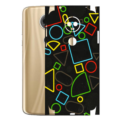 Motorola Phone Skins (All Models) - Black Shapes - 3D Embossed Finish (L-131) Motorola Moto E5 Plus