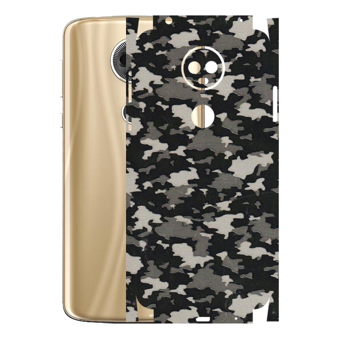 Motorola Phone Skins (All Models) - Black/Grey Camoflaunge - 3D Embossed Finish (L-142) Motorola Moto E5 Plus