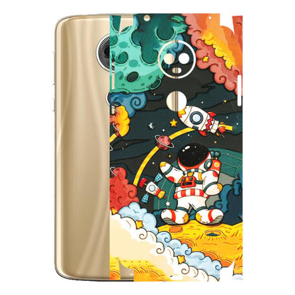 Motorola Phone Skins (All Models) - Astronauts & Spaceship - 3D Embossed Finish (L-145) Motorola Moto E5 Plus