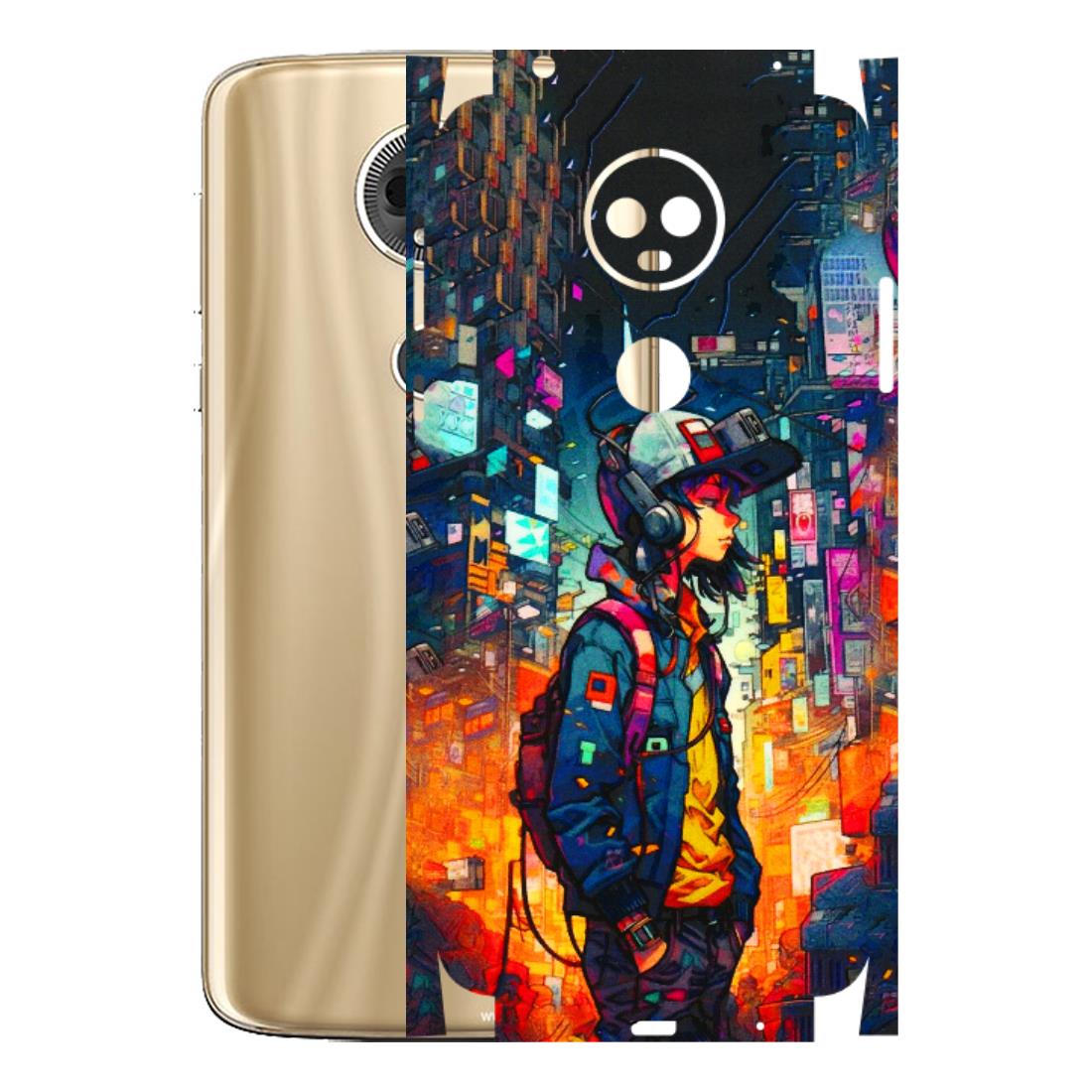 Motorola Phone Skins (All Models) - Street Anime Guy - 3D Embossed Finish (L-158) Motorola Moto E5 Plus