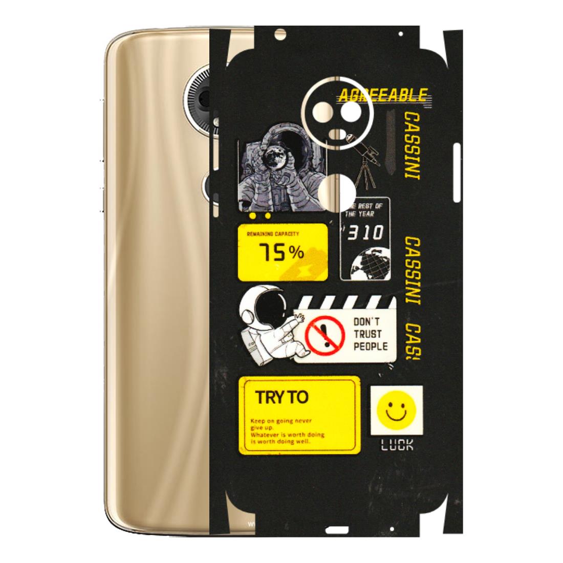Motorola Phone Skins (All Models) - Black Cassini - 3D Embossed Finish (L-161) Motorola Moto E5 Plus