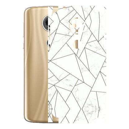 Motorola Phone Skins (All Models) - Luxury White Marble Effect - 3D Embossed Finish (L-168) Motorola Moto E5 Plus
