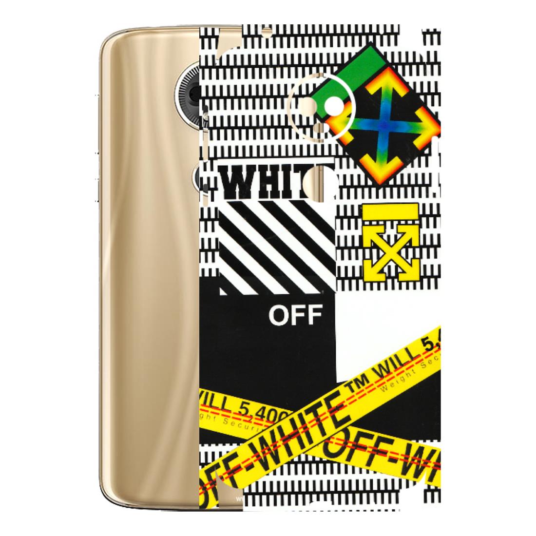 Motorola Phone Skins (All Models) - White Off Abstract - 3D Embossed Finish (L-172) Motorola Moto E5 Plus