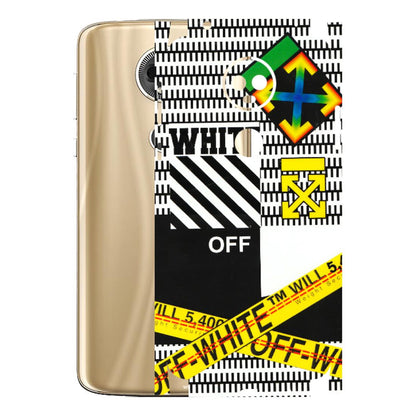 Motorola Phone Skins (All Models) - White Off Abstract - 3D Embossed Finish (L-172) Motorola Moto E5 Plus