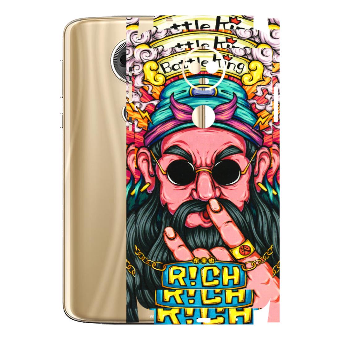 Motorola Phone Skins (All Models) - Battle King Dude Face - 3D Embossed Finish (L-178) Motorola Moto E5 Plus