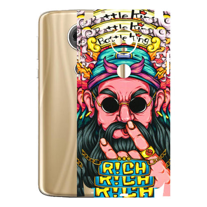 Motorola Phone Skins (All Models) - Battle King Dude Face - 3D Embossed Finish (L-178) Motorola Moto E5 Plus