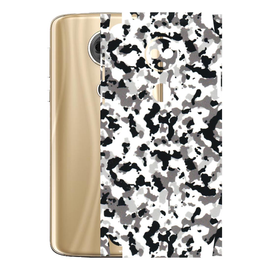 Motorola Phone Skins (All Models) - White Black Camouflage - 3D Embossed Finish (L-18) Motorola Moto E5 Plus