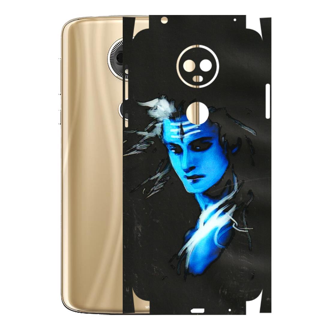 Motorola Phone Skins (All Models) - Har Har Mahadev Blue/Black - 3D Embossed Finish (L-185) Motorola Moto E5 Plus