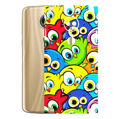 Motorola Phone Skins (All Models) - Cute Fluffy Birds - 3D Embossed Finish (L-213) Motorola Moto E5 Plus