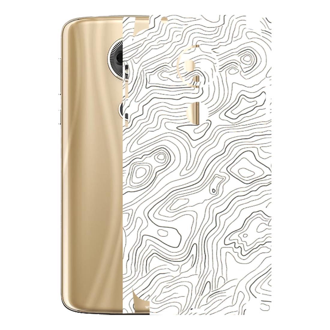 Motorola Phone Skins (All Models) - White Black Swirls - 3D Embossed Finish (L-219) Motorola Moto E5 Plus