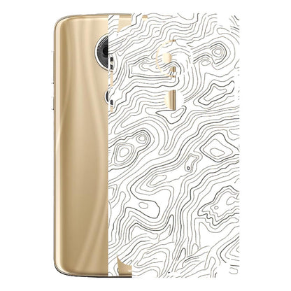 Motorola Phone Skins (All Models) - White Black Swirls - 3D Embossed Finish (L-219) Motorola Moto E5 Plus