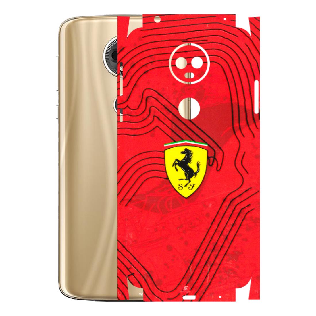 Motorola Phone Skins (All Models) - Red Ferrari Logo Stylish - 3D Embossed Finish (L-238) Motorola Moto E5 Plus