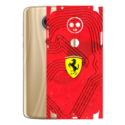 Motorola Phone Skins (All Models) - Red Ferrari Logo Stylish - 3D Embossed Finish (L-238) Motorola Moto E5 Plus