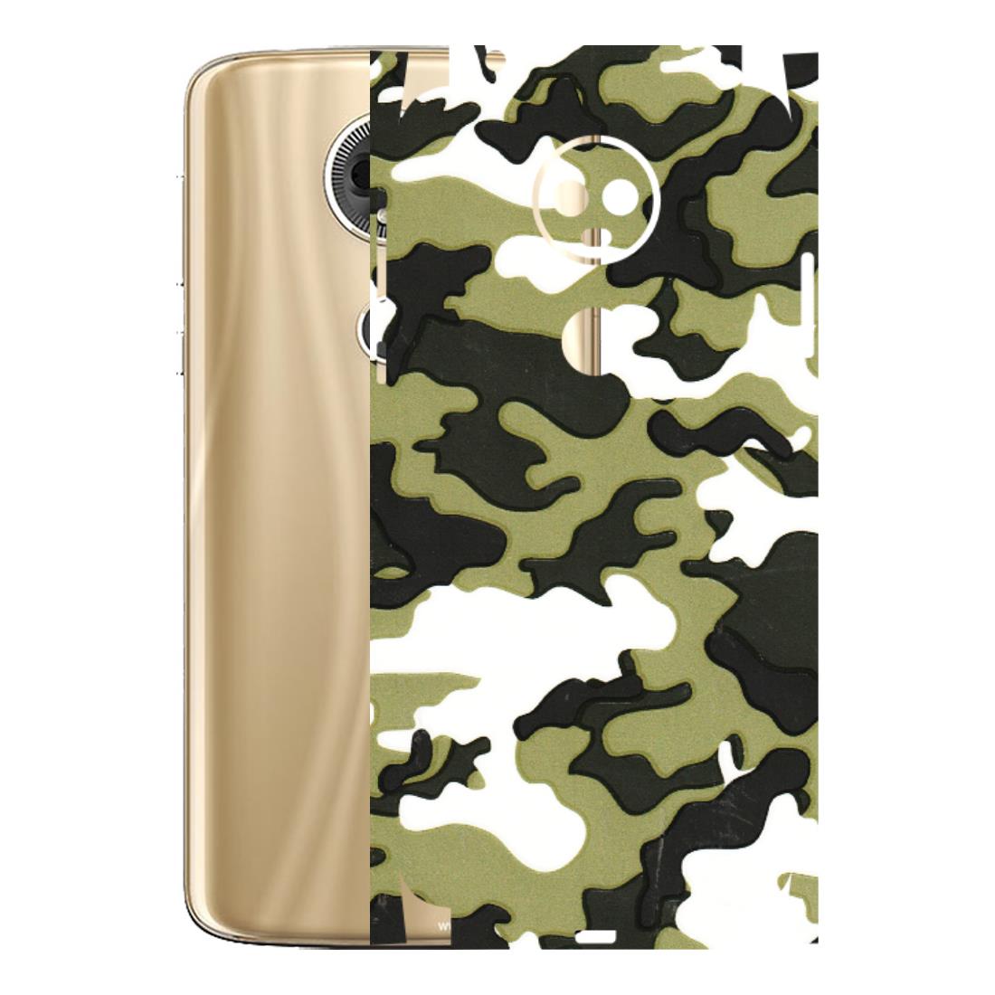 Motorola Phone Skins (All Models) - Camouflages White And Green - 3D Embossed Finish (L-243) Motorola Moto E5 Plus