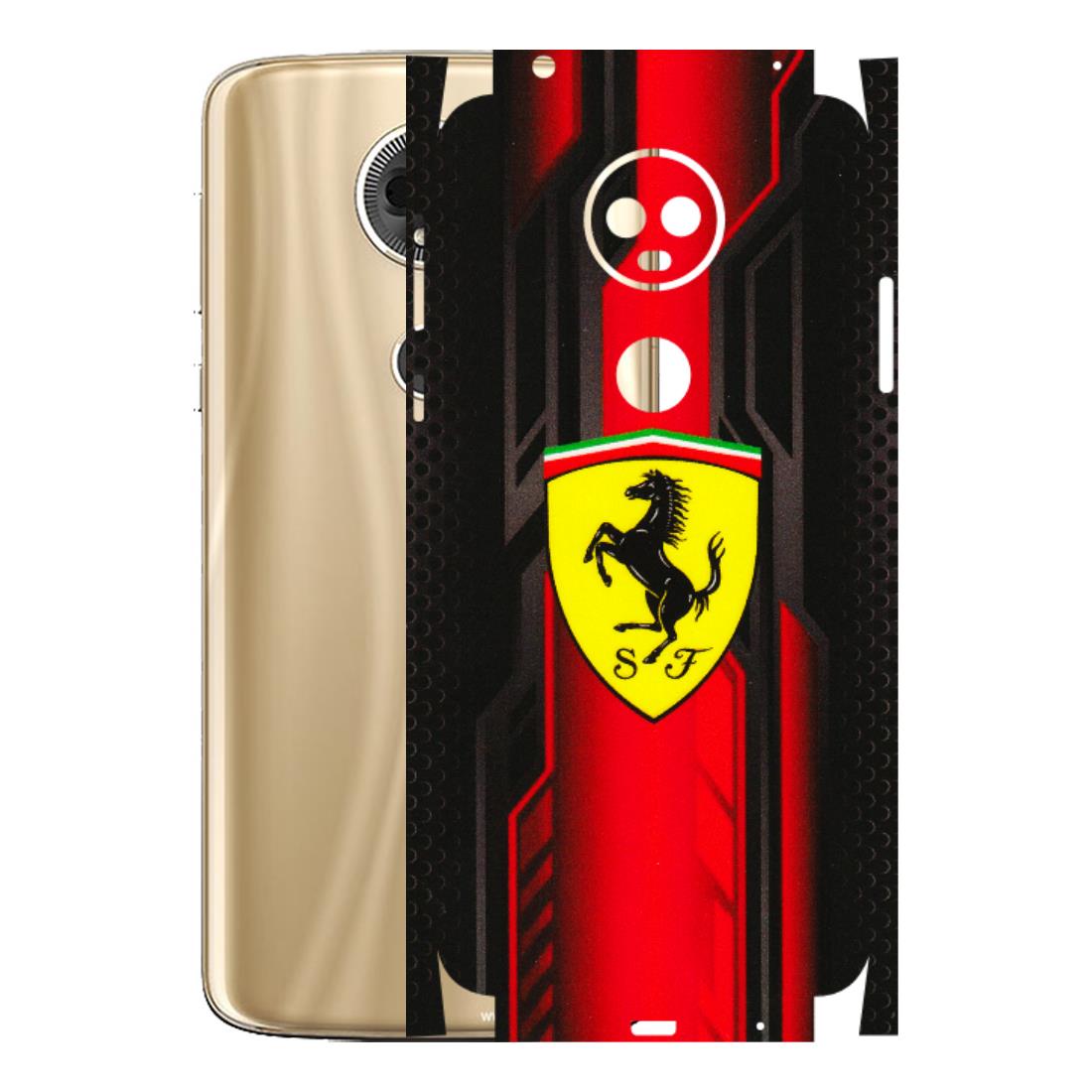 Motorola Phone Skins (All Models) - Black Ferrari Logo - 3D Embossed Finish (L-253) Motorola Moto E5 Plus