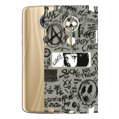 Motorola Phone Skins (All Models) - Never Have Love Anime - 3D Embossed Finish (L-260) Motorola Moto E5 Plus