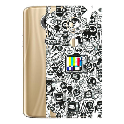 Motorola Phone Skins (All Models) - Doodles Positive Art - 3D Embossed Finish (L-263) Motorola Moto E5 Plus