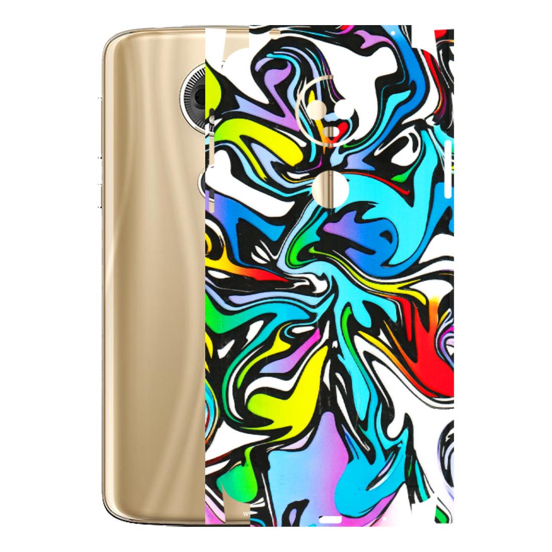 Motorola Phone Skins (All Models) - Abstract Colour Paints - 3D Embossed Finish (L-271) Motorola Moto E5 Plus