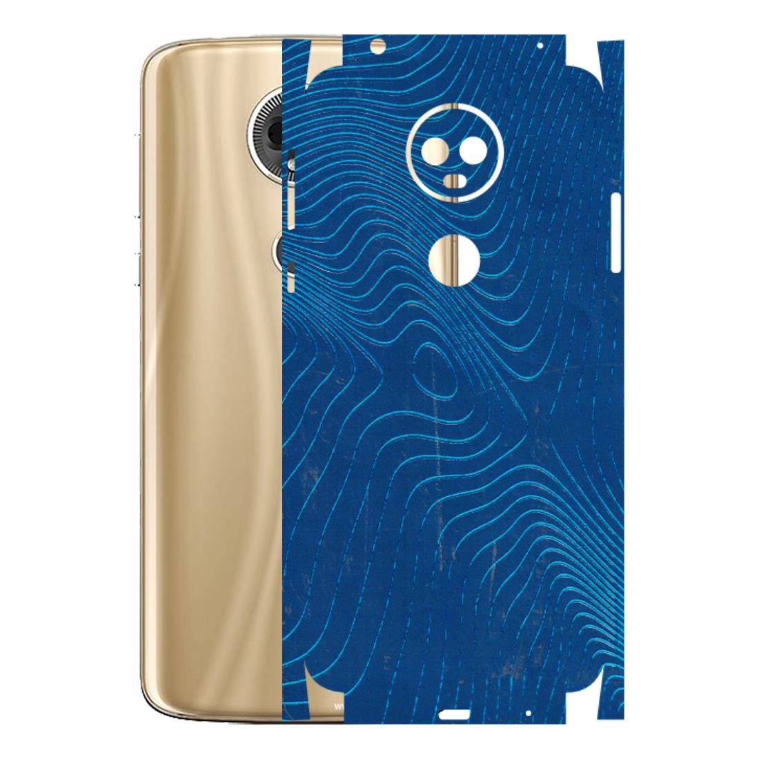 Motorola Phone Skins (All Models) - Abstract Blue Line Map - 3D Embossed Finish (L-272) Motorola Moto E5 Plus
