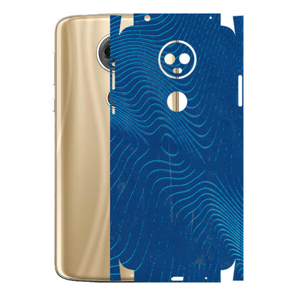 Motorola Phone Skins (All Models) - Abstract Blue Line Map - 3D Embossed Finish (L-272) Motorola Moto E5 Plus