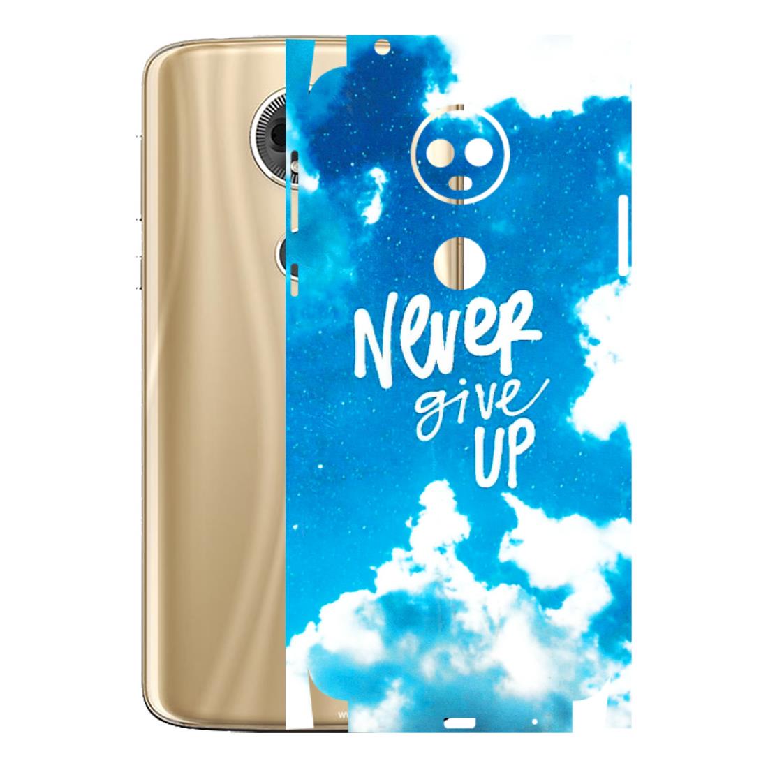 Motorola Phone Skins (All Models) - Never Give Up - 3D Embossed Finish (L-279) Motorola Moto E5 Plus