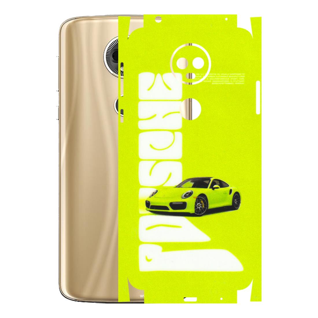 Motorola Phone Skins (All Models) - Lime Green Porche - 3D Embossed Finish (L-30) Motorola Moto E5 Plus
