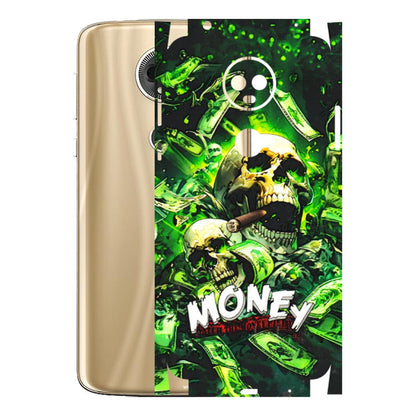 Motorola Phone Skins (All Models) - Skull Money - 3D Embossed Finish (L-303) Motorola Moto E5 Plus