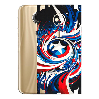 Motorola Phone Skins (All Models) - Captain America Logo - 3D Embossed Finish (L-307) Motorola Moto E5 Plus