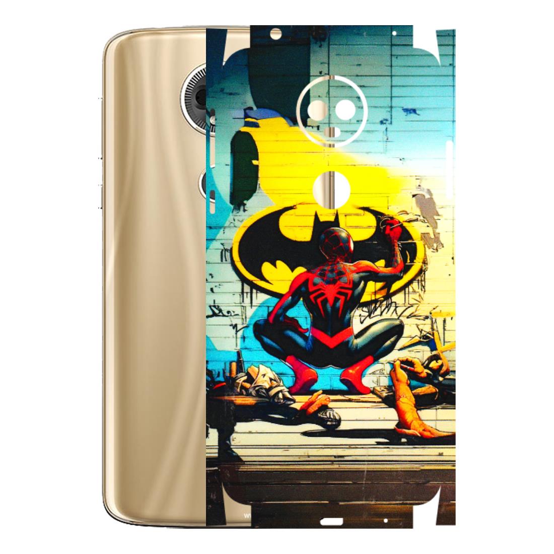 Motorola Phone Skins (All Models) - New Spiderman Bat Logo - 3D Embossed Finish (L-309) Motorola Moto E5 Plus