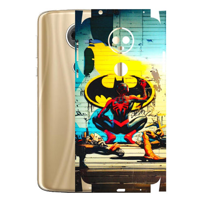 Motorola Phone Skins (All Models) - New Spiderman Bat Logo - 3D Embossed Finish (L-309) Motorola Moto E5 Plus