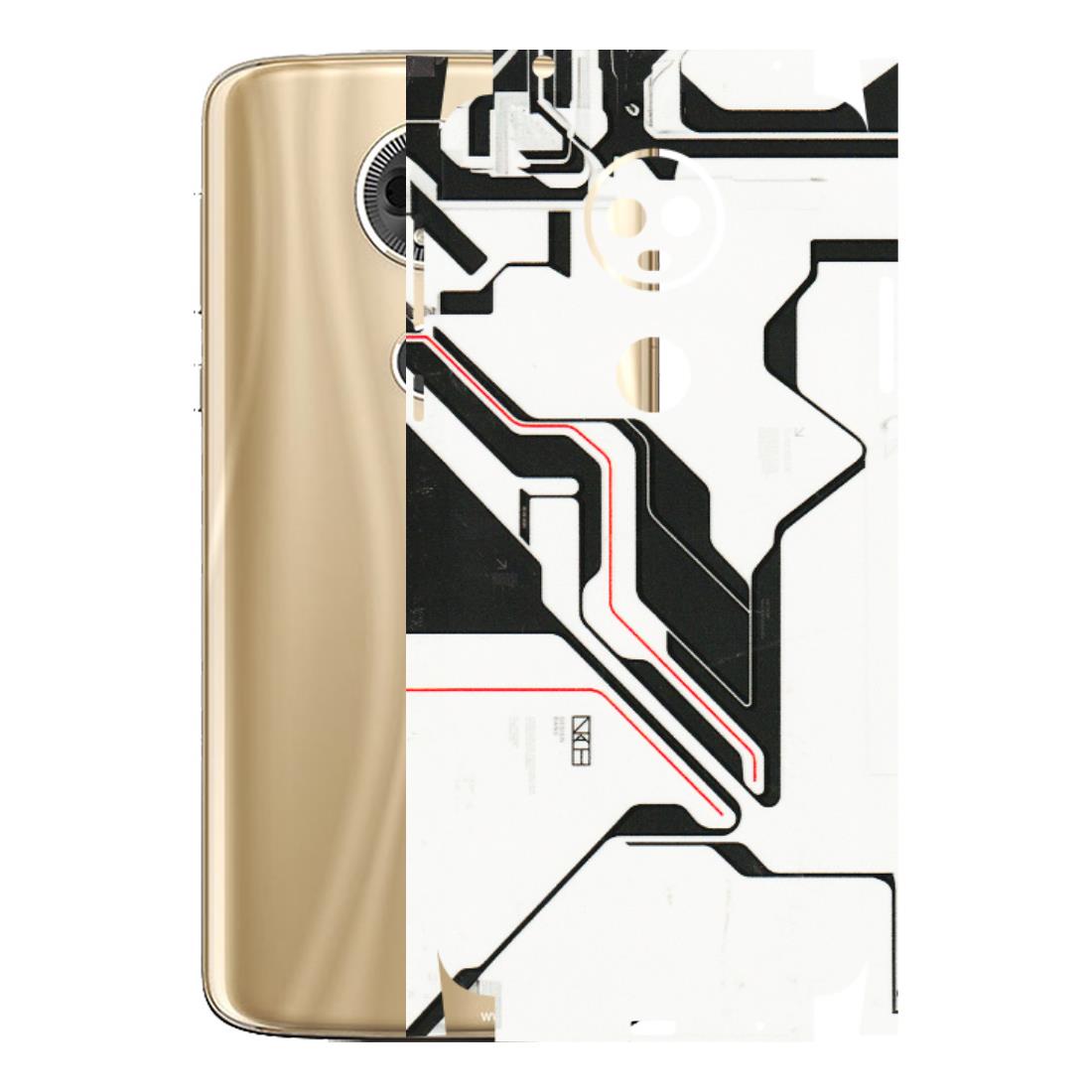 Motorola Phone Skins (All Models) - White Techy Logo - 3D Embossed Finish (L-312) Motorola Moto E5 Plus
