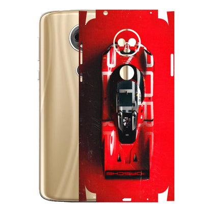 Motorola Phone Skins (All Models) - Red Porsche Car Logo - 3D Embossed Finish (L-315) Motorola Moto E5 Plus