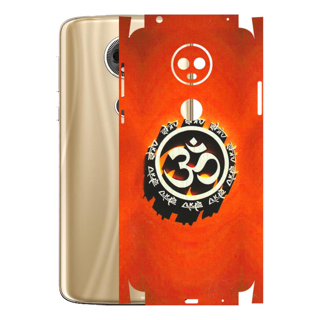 Motorola Phone Skins (All Models) - Aum Shiv Orange - 3D Embossed Finish (L-32) Motorola Moto E5 Plus